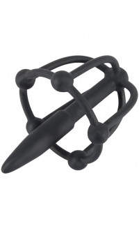 Yoxo Sexy Shop - Dilatatore uretra maschile con gabbia in silicone nero 5,7 x 0,8 cm.