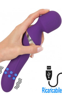 Yoxo Sexy Shop - Vibratore con Perle Rotanti + Massaggiatore 2 Motori Ricaricabile USB in Puro Silicone 24 x 4,6 cm.