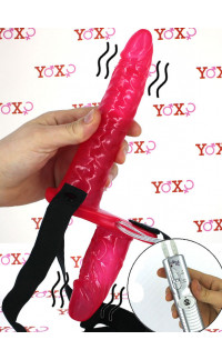 Yoxo Sexy Shop - Strap-On Doppio Con Vibrazione 18 x 3,5 e 10 x 3,5 cm.