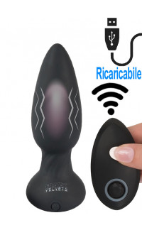 Yoxo Sexy Shop - Cuneo anale pulsante in silicone nero con telecomando wireless 14 x 4,1 cm.
