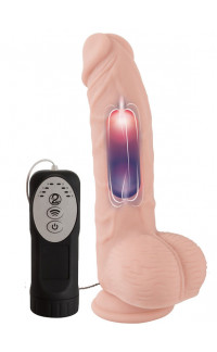Yoxo Sexy Shop - Vibratore realistico pulsante in silicone color carne 20 x 4,4 cm.