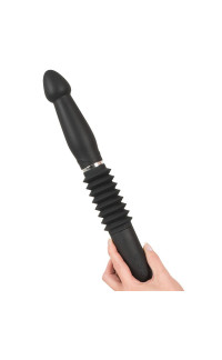 Yoxo Sexy Shop - Sex machine portatile con vibratore in silicone nero con ventosa removibile 36,3 x 3,2 cm.