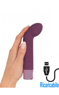 Yoxo Sexy Shop - Mini Vibratore Punto G in Silicone Ricaricabile USB 16 x 3,3 cm. Violetto