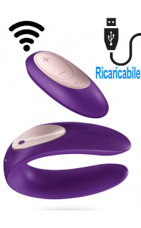 Yoxo Sexy Shop - Satisfyer Double Plus Remote Vibratore per Coppia in Puro Silicone Ricaricabile USB con Telecomando