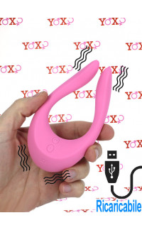 Yoxo Sexy Shop - Satisfyer Endless Joy Vibratore per Coppia in Silicone Rosa Ricaricabile con USB