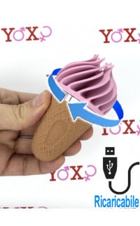 Yoxo Sexy Shop - Satisfyer Sweet Treat Lecca Clitoride Portatile a Forma di Gelato in Silicone Rosa 