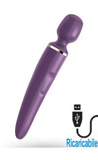 Yoxo Sexy Shop - Satisfyer Wand-er Women Massaggiatore in Silicone Viola 34 x 5,5 cm. Ricaricabile con USB