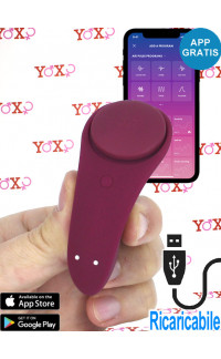 Yoxo Sexy Shop - Satisfyer Sexy Secret Vibratore Indossabile Comandabile con APP 8 x 3,5 cm. in Silicone Magenta Ricaricabile USB
