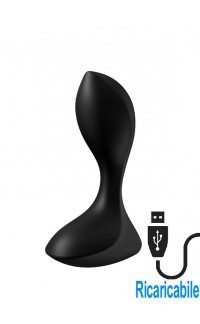 Yoxo Sexy Shop - Satisfyer Backdoor Lover Cuneo Anale Vibrante in Silicone 13 x 3 cm. Nero Ricaricabile USB