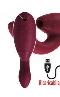 Yoxo Sexy Shop - Womanizer Stimolatore clitoride senza contatto Duo bordeaux con vibratore punto G