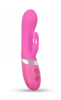 Yoxo Sexy Shop - Vibratore rabbit in silicone rosa con doppio motore 20 x 3,5 cm.