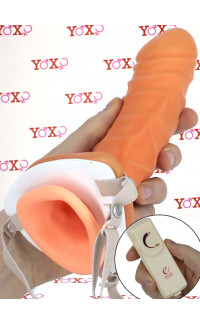 Yoxo Sexy Shop - Fallo Strap-On Con Vibrazione Cavo Per Uomo 17 X 4,5 cm.