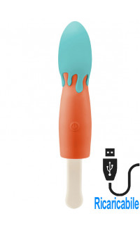 Yoxo Sexy Shop - Vibratore in Silicone a Forma di Gelato 15,5 x 4 cm. Azzurro e Arancio