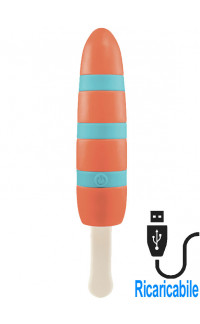 Yoxo Sexy Shop - Vibratore in Silicone a Forma di Ghiacciolo 15,5 x 4 cm. Azzurro e Arancio