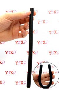 Yoxo Sexy Shop - Sonda dilatatore uretra flessibile in silicone nero 24 x 1,2 cm.