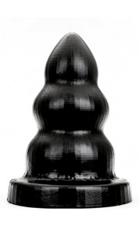 Yoxo Sexy Shop - Cuneo anale gigante All Black progressivo multifaccia 20 x 10,5 cm.