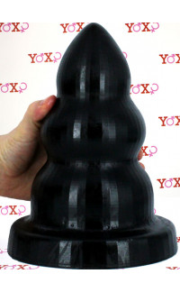 Yoxo Sexy Shop - Cuneo anale gigante All Black progressivo 24,5 x 13 cm.