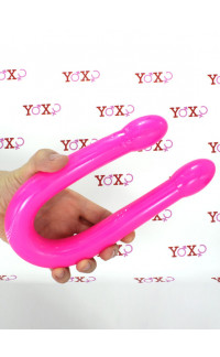 Yoxo Sexy Shop - Dildo per Doppia Penetrazione in Puro Silicone Flessibile 43,8 x 3,5 cm.