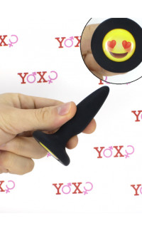 Yoxo Sexy Shop - Cuneo Anale in Puro Silicone Nero con Emoji ILY 8,5 x 2 cm.