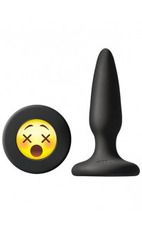 Yoxo Sexy Shop - Cuneo Anale in Puro Silicone Nero con Emoji WTF 8,5 x 2 cm.