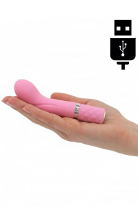Yoxo Sexy Shop - Mini Bullet-Massaggiatore in Silicone Rosa Ricaricabile 12,5 x 2,5 cm.