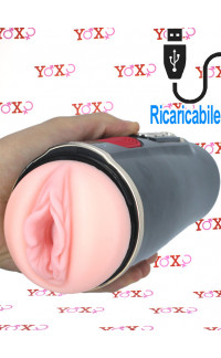 Yoxo Sexy Shop - New Era - Masturbatore Vibrante con Effetto Risucchio Ricaricabile USB Nero