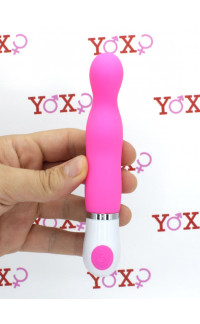 Yoxo Sexy Shop - Vibratore punto G in silicone rosa a tre sezioni 15 x 2,5 cm.