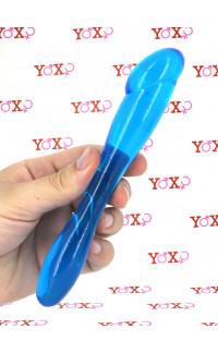 Yoxo Sexy Shop - Dildo Doppio Flessibile in Jelly Galaxia Blue 18 x 2,9 cm.