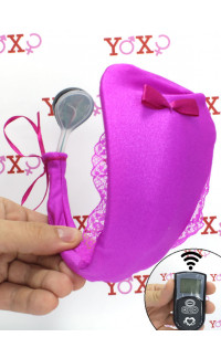 Yoxo Sexy Shop - Tanga lilla con stimolatore clitoride telecomandato