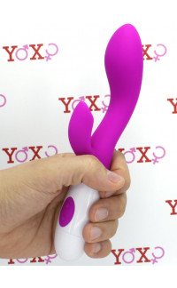 Yoxo Sexy Shop - Vibratore Brighty rabbit fucsia in silicone con 30 vibrazioni 20 x 3,4 cm.