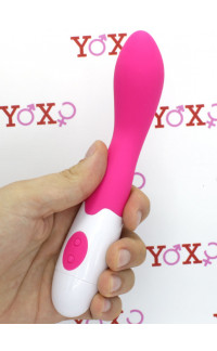 Yoxo Sexy Shop - Vibratore impermeabile Punto G multifunzione in silicone rosa 18,2 x 3,1 cm.