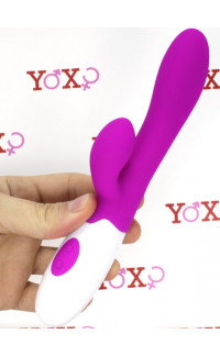 Yoxo Sexy Shop - Vibratore rabbit fucsia in silicone con 30 vibrazioni 20 x 3,3 cm.