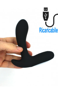 Yoxo Sexy Shop - Stimolatore prostata vibrante in silicone nero 12,5 x 3,5 cm.