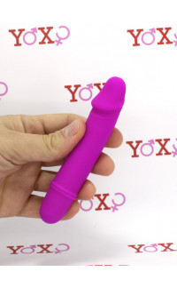 Yoxo Sexy Shop - Mini vibratore realistico in silicone fucsia 12,7 x 2,5 cm.