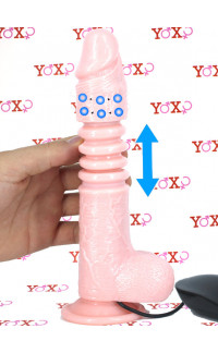 Yoxo Sexy Shop - Vibratore con Spinta ed Effetto Rotante 22 x 4 cm. color Carne