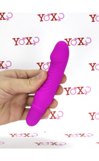 Yoxo Sexy Shop - Stev - Vibratore Punto G con rilievi stimolanti in silicone fucsia 13,5 x 2,9 cm.