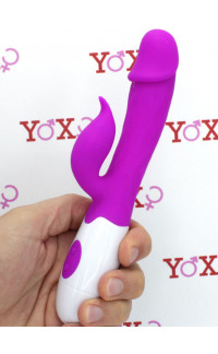 Yoxo Sexy Shop - Vibratore rabbit fucsia in silicone con 30 vibrazioni 19,2 x 3,1 cm.