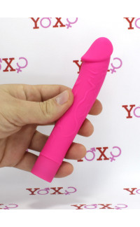 Yoxo Sexy Shop - Vibratore realistico Punto G impermeabile in silicone fucsia 15,5 x 2,7 cm.