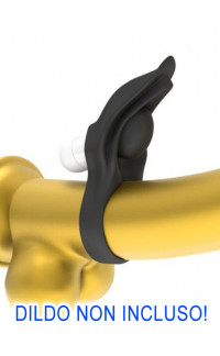 Yoxo Sexy Shop - Anello Vibrante in Silicone da 2,3 cm. con Stimolatore Clitoride Nero
