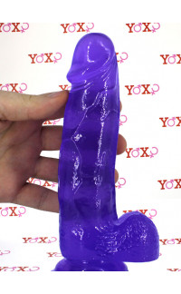 Yoxo Sexy Shop - Fallo Realistico in Jelly Morbido e Flessibile 18 x 4,1 cm. Viola