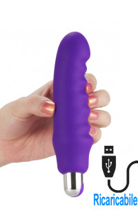 Yoxo Sexy Shop - WAVER - Vibratore in Silicone con Rilievi Stimolanti 16,5 x 3,2 cm. Ricaricabile con USB Viola