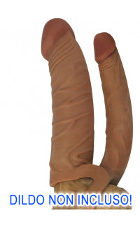Yoxo Sexy Shop - Guaina Realistica per Doppia Penetrazione 18 x 3,8 cm. e 13 x 2,6 cm. Marrone
