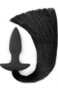 Yoxo Sexy Shop - Cuneo Anale con Coda Nera da Pony 10,8 x 3,7 cm. Nero