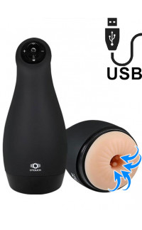 Yoxo Sexy Shop - Airturn 3 - Masturbatore Maschile a Forma di Ano Vibrante con Risucchio in Silicone Ricaricabile USB