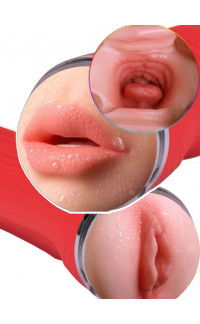Yoxo Sexy Shop - Masturbatore Doppio Gola Profonda e Vagina in TPE 22 x 8 cm