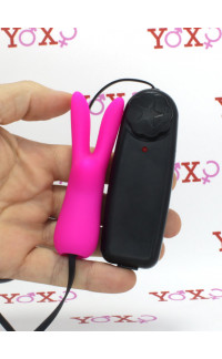Yoxo Sexy Shop - Mini coniglietto vibrante in silicone fucsia 9 x 2,3 cm.