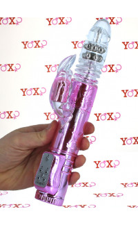 Yoxo Sexy Shop - Vibratore Rabbit con perle rotanti e Spinta Su e Giu 27 x 3,5 cm.