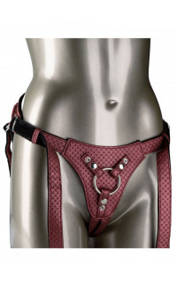 Yoxo Sexy Shop - Imbracatura Universale a Corsetto in Ecopelle Rossa per Strap On 