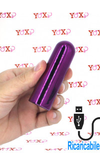 Yoxo Sexy Shop - Glam - Vibratore ULTRA Potente Impermeabile 9 x 2,5 cm. Fucsia Ricaricabile USB