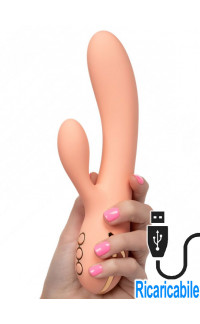 Yoxo Sexy Shop - Monterey Magic - Vibratore Rabbit in Silicone 20,5 x 3,5 cm. Ricaricabile con USB Pesca